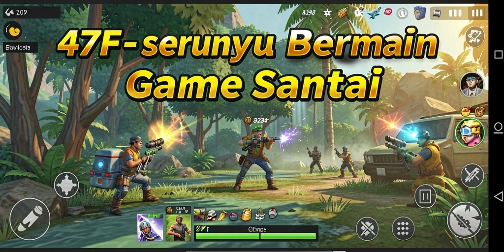 Tampilan gameplay santai 47F dengan grafis cerah dan menawan.