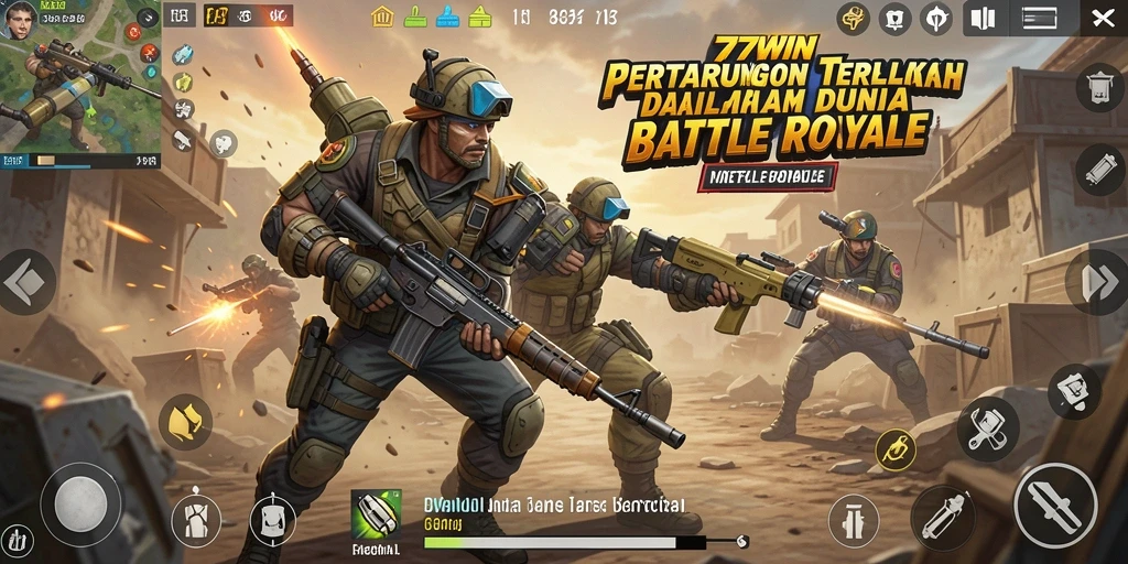 Gameplay seru dan intens dari 77WIN saat bertempur di battle royale.