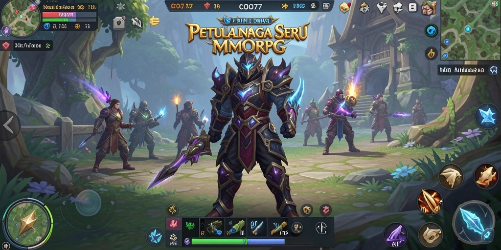Tampilan gameplay seru di dunia fantasi COO77 dengan aksi pertempuran yang mendebarkan.