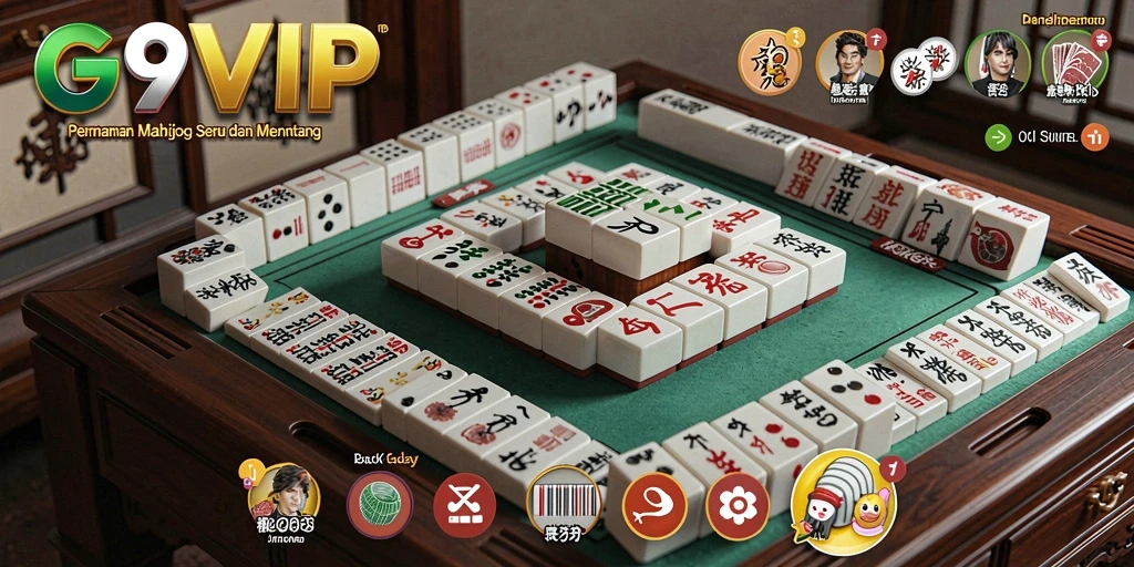 Screenshot G9VIP menunjukkan gameplay Mahjong yang mengasyikkan.