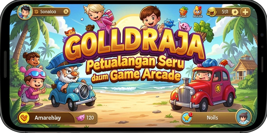 Tangkapan layar gameplay <strong>GOLDRAJA</strong> yang penuh aksi dan warna.
