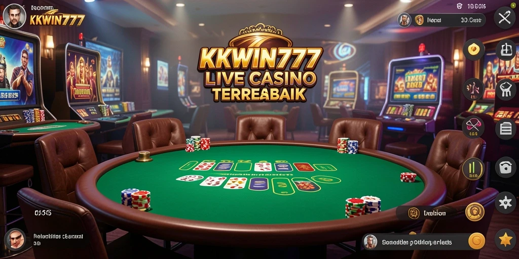 Tampilan permainan Live Casino KKWIN777 dengan dealer langsung dan suasana kasino.