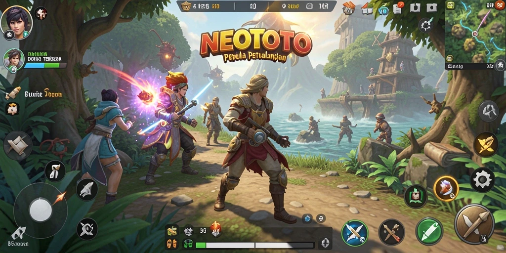 Tampilan luar biasa dari gameplay <strong>NEOTOTO</strong> di dunia terbuka.
