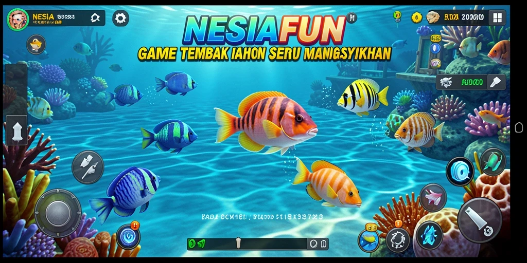 Gameplay seru dengan berbagai ikan untuk ditembak.