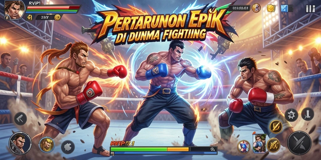 Tampilan screenshot gameplay RVIP1 dengan aksi pertarungan mendebarkan.