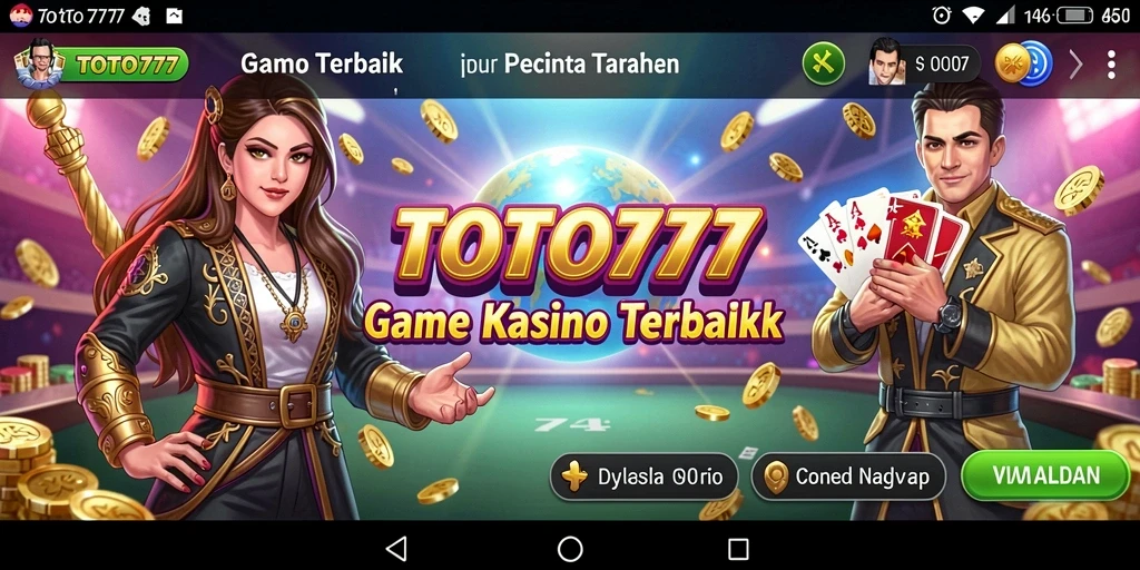 Tampilan gameplay menarik dari TOTO777 menampilkan kemeriahan kasino.