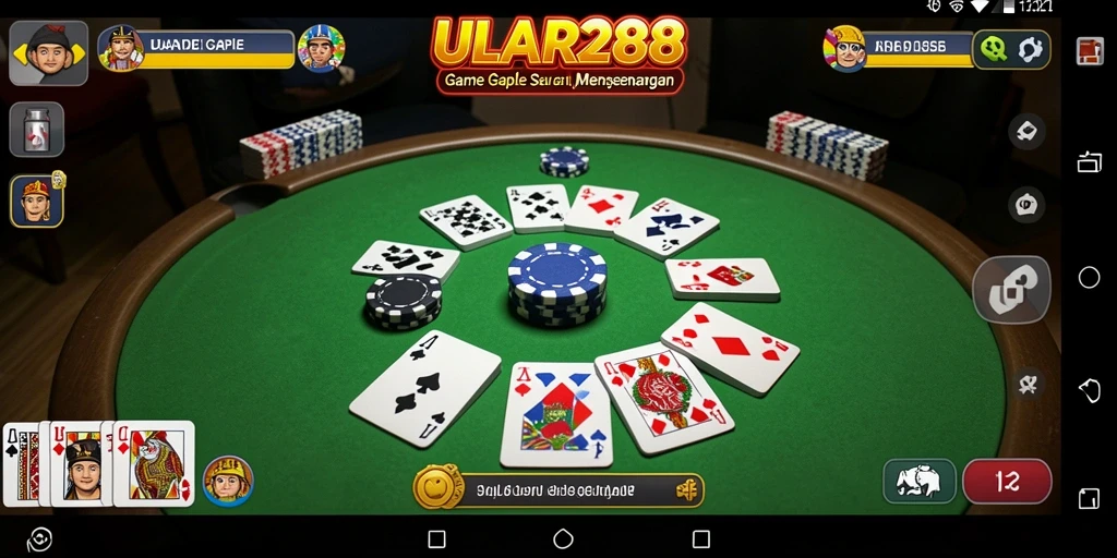 Tampilan gameplay seru dalam ULAR288 saat bermain Gaple.