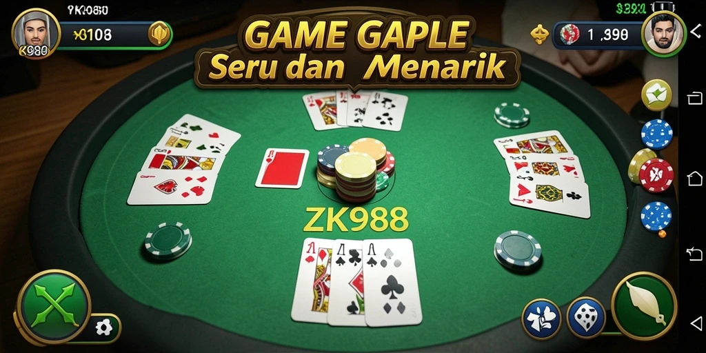 Tampilan menarik saat bermain Gaple di ZK988.